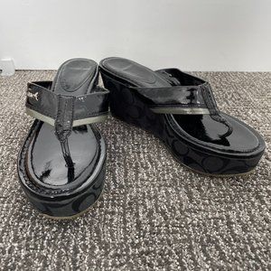 Coach Platform Sandal Black Size 9.